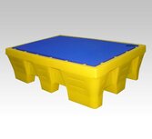 Lekbak 1310x910x380 mm, 240 l. met kunststof rooster, geel