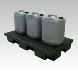 Lekbak 80 liter, met kunststof rooster, zwart