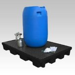 Lekbak 120 liter, met kunststof rooster, zwart