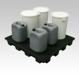 Lekbak 180 liter, met kunststof rooster, zwart