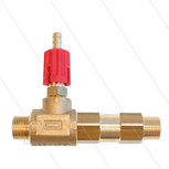 LS12 - Schuiminjector - messing - &Oslash;1.4mm (055) - 220 Bar - 18 l/min - max 90&deg;C - 2x 3/8&quot; bu - regelknop Rood