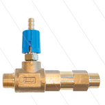 LS12 - Schuiminjector - messing - &Oslash;1.8mm (090) - 220 Bar - 28 l/min - max 90&deg;C - 2x 3/8&quot; bu - regelknop Blauw