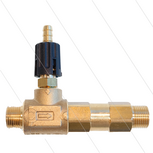 LS12 - Schuiminjector - messing - &Oslash;1.2mm (040) - 220 Bar - 13 l/min - max 90&deg;C - 2x 3/8&quot; bu - regelknop Zwart