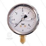 Manometer 0-6 Bar - 1/4&quot; bu - onderaansluiting - &Oslash;63mm
