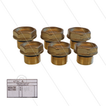 Kit 004 - Set kleppluggen + O-ring (6x) - messing - M24x2x16,5 - Serie 47