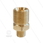 M22x1.5 - snelkoppeling nippel - Lang - messing - 250 Bar - &Oslash;14mm - max 150&deg;C - 1/4&quot; bu - verlengde uitvoering L=40mm