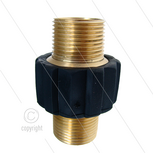 M22x1.5 - verbindingsnippel met rubber - messing - 400 Bar - &Oslash;14mm - max 150&deg;C - 2x M22x1,5 bu - L=54mm