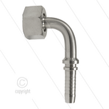 Persnippel - RVS - 3/8&quot; - 3/8&quot; wartel - 90&deg; gebogen - SW22