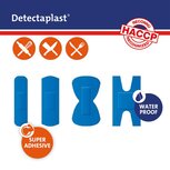 Detectaplast detect. pleister waterafstotend blauw assorti