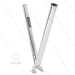 Spuitlanshouder dubbel - RVS - verhoogde vloermontage met &Oslash;28mm afvoer - L=740mm - &Oslash;60mm