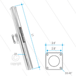 Spuitlanshouder - RVS - wandbevestiging - L=590mm - &Oslash;60mm