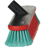 Vikan Transport wasborstel met waterdoorvoer rubberen stootrand ovaal zwart zachte vezels 370mm