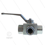 Kogelkraan 1&quot; - 3-weg - RVS316 - L-boring - 400 Bar - &Oslash;=10mm - 3 x 1&quot; bi