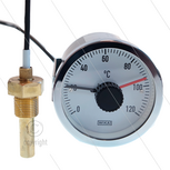 Klokthermostaat - Type SC15 - 0 t/m 120&deg;C - capillair L=1500mm - voeler 3/8&quot; bu - 250V - 5A - Met montagebeugel WIKA inbouw &Oslash;60mm