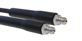 1SN-06 - (1/4") - Zwart - Stalen koppelingen - 2x Buitendraad