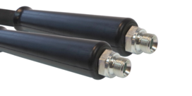 1SN-10 - (3/8") - Zwart - Stalen koppelingen - 2x Buitendraad