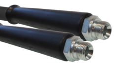 1SN-12 - (1/2") - Zwart - Stalen koppelingen - 2x Buitendraad