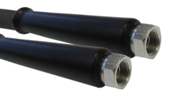 1SN-12 - (1/2") - Zwart - Stalen koppelingen - 2x Wartel