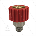 M22x1,5 - DKS - Wartel Rood - 1 lager - 250 Bar - NW6 - 30 tpm - max 120&deg;C - 1/4&quot; bu - Afdichting NBR - Huis: messing vernikkeld - Binnenwerk: RVS - Draaibaar onder druk