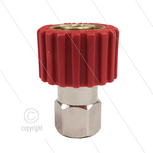 M22x1,5 - DKS - Wartel Rood - 1 lager - 250 Bar - NW6 - 30 tpm - max 120&deg;C - 1/4&quot; bi - Afdichting NBR - Huis: messing vernikkeld - Binnenwerk: RVS - Draaibaar onder druk