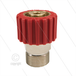 M22x1,5 - DKS - Wartel Rood - 1 lager - 250 Bar - NW6 - 30 tpm - max 120&deg;C - M22x1,5 bu - Afdichting NBR - Huis: messing vernikkeld - Binnenwerk: RVS - Draaibaar onder druk