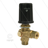 VB9 - drukregelautomaat - met knop en 1/4&quot; bi manometeraansluiting - 220 Bar - 30 l/min - 60&deg;C - In: 3/8&quot; bi - Uit: 3/8&quot; bi - Bypass: 3/8&quot; bi - paneelmontage