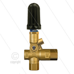 VB85/280-RV - met knop en 1/4&quot; bi manometeraansluiting - 280 Bar - 80 l/min - max 90&deg;C - In: 1/2&quot; bi - Uit: 1/2&quot; bi - Bypass: 1/2&quot; bi
