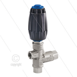 VX3 - drukregelautomaat - RVS 303 - met knop - 50 tot 280 Bar - 30 l/min - max 90&deg;C - In: 3/8&quot; bi - Uit: 3/8&quot; bi - Bypass: 3/8&quot; bi