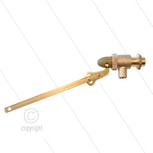 PEKI Vlotterafsluiter - messing - L=245mm - 10 Bar - max 80&deg;C - &Oslash;12mm - zonder drijver - 3/8&quot; bu - Debiet 30 l/min bij 3 Bar