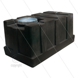 Tank - 275 liter - Kunststof - zwart - met vlakke bodem - 2 deksels - LxBxH= 1100 x 600 x 615mm