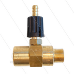 Chemicali&euml;n injector - messing - regelbaar - &Oslash;1.8mm (090) - 280 Bar - 30 l/min - max 90&deg;C - 3/8&quot; bi x 3/8&quot; bu