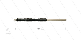 PFL lans - L=700mm - recht - RVS - vast isolatie L=265mm - 250 Bar - max 160&deg;C - 2 x 1/4&quot; bu