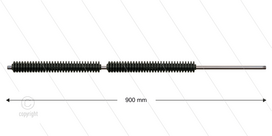 PFL lans - L=900mm - recht - RVS - vast isolatie 2 x L=265mm - 250 Bar - max 160&deg;C - 2 x 1/4&quot; bu