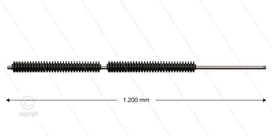 PFL lans - L=1200mm - recht - RVS - vast isolatie 2 x L=265mm - 250 Bar - max 160&deg;C - 2 x 1/4&quot; bu
