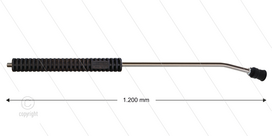 MT3 lans - L=1200mm - gebogen - RVS - isolatie 2 x L=290mm - 250 Bar - max 160&deg;C - 2 x 1/4&quot; bu - incl. nozzlebeschermer