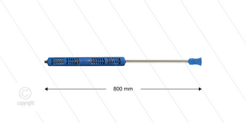 S3-350 - lans - L=800mm - recht - RVS - blauw - open isolatie L=360mm - 350 Bar - max 160&deg;C - 2 x 1/4&quot; bu