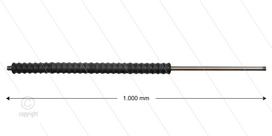 Iso77 lans - L=1000mm - recht - RVS - isolatie L=400mm - 400 Bar - max 80&deg;C - 2 x 1/4&quot; bu