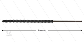 Iso77 lans - L=2000mm - recht - RVS - isolatie L=500mm - 400 Bar - max 80&deg;C - 2 x 1/4&quot; bu