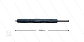 RP007 lans - L=600mm - recht - staal verzinkt - isolatie L=300mm - 400 Bar - max 80&deg;C - 2 x 1/4&quot; bu