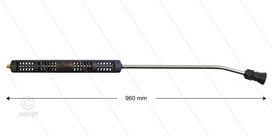 S3 lans - L=960mm - gebogen - staal verzinkt - open isolatie L=360mm - 250 Bar - max 160&deg;C - 1/4&quot; bu met nozzlesok en beschermkap
