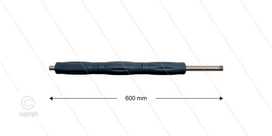 RP10 lans - L=600mm - recht - RVS - isolatie L=295mm - 400 Bar - max 80&deg;C - 2 x 1/4&quot; bu