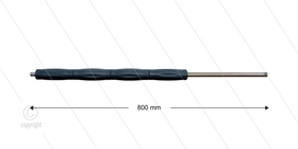 RP10 lans - L=800mm - recht - RVS - isolatie L=395mm - 400 Bar - max 80&deg;C - 2 x 1/4&quot; bu