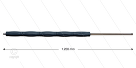 RP10 lans - L=1200mm - recht - RVS - isolatie L=495mm - 400 Bar - max 80&deg;C - 2 x 1/4&quot; bu