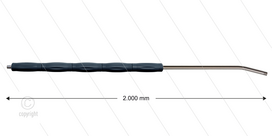 RP10 lans - L=2000mm - gebogen - RVS - isolatie L=495mm - 400 Bar - max 80&deg;C - 2 x 1/4&quot; bu