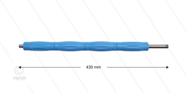RP10 lans - L=430mm - recht - RVS - blauw - isolatie L=390mm - 400 Bar - max 80&deg;C - 2 x 1/4&quot; bu