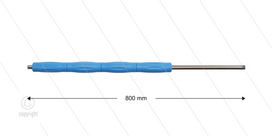 RP10 lans - L=800mm - recht - RVS - blauw - isolatie L=395mm - 400 Bar - max 80&deg;C - 2 x 1/4&quot; bu
