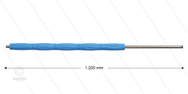 RP10 lans - L=1200mm - recht - RVS - blauw - isolatie L=495mm - 400 Bar - max 80&deg;C - 2 x 1/4&quot; bu