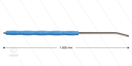 RP10 lans - L=1000mm - gebogen - RVS - blauw - isolatie L=495mm - 400 Bar - max 80&deg;C - 2 x 1/4&quot; bu
