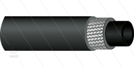 Flexy - DN06 (1/4&quot;) - 1 draadinlage - zwart - 300 Bar - &Oslash;11,3mm - max 100&deg;C