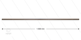 ST003 lans - L=1500mm - recht - staal verzinkt - 400 Bar - max 150&deg;C - 2 x 1/4&quot; bu